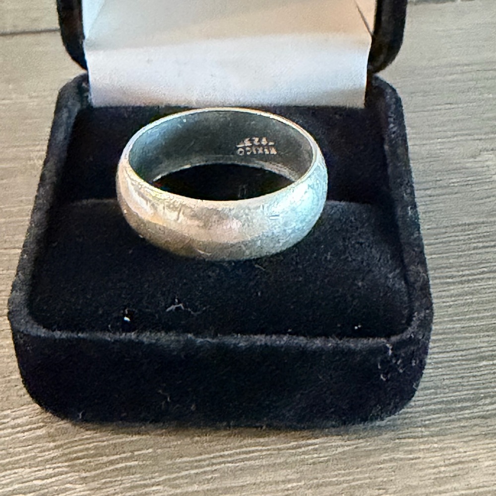 Classic Sterling, 1/4” thick, Silver Band for Men, size 12.5 - Picture 2 of 4